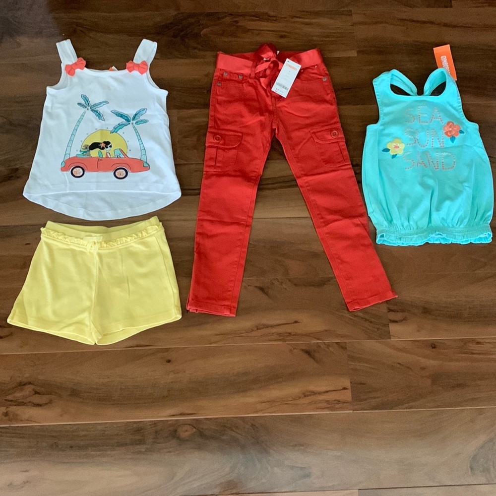 NWT Gymboree Girls size 4 lot shorts tank tops pants summer